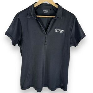 OGIO Dark Gray Women's Elysian Logo Polo‎ Shirt Moisture-Wicking Large V-Neck